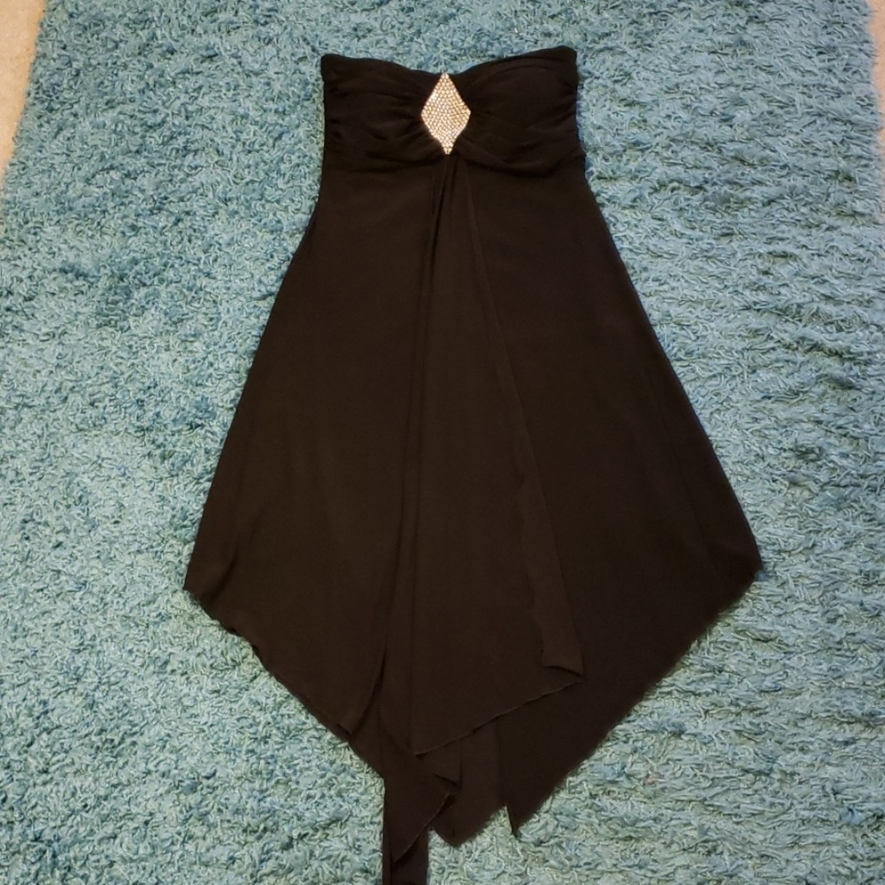 Gorgeous Strapless Black Dress with Rhinestones